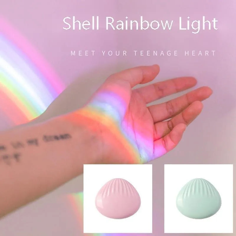 Colorful Rainbow Projection Lamp LED Night Light Shell Light Novelty Rechargeable Night Light for Children Kids Gift Light - Bellarte Enchanté Colorful Rainbow Projection Lamp LED Night Light Shell Light Novelty Rechargeable Night Light for Children Kids Gift Light